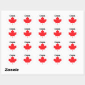Sticker Rond Grungy feuille d'érable (Feuille)