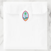Sticker Rond GU de Guam Seal (Sac)