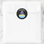Sticker Rond Guacamole Funny Mole Dans Guacamole Dip Pun Dark B (Sac)