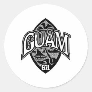 Sticker Rond Guam États-Unis Sceau Fierté Chamorro Guamanien In