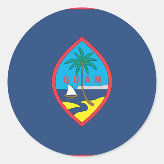 STICKER ROND GUAM FLAG (Devant)