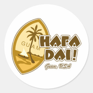 Sticker Rond Guam Hafa Dai