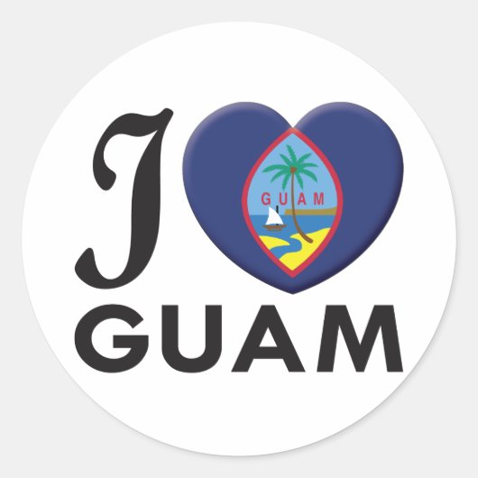 Sticker Rond Guam Love (Devant)