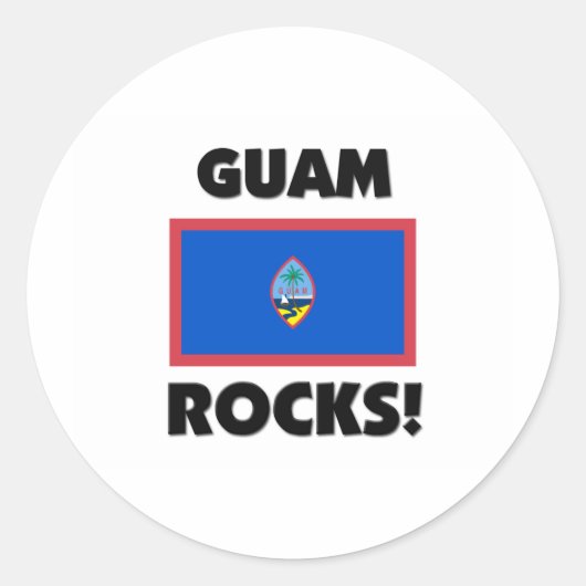 Sticker Rond Guam Rocks (Devant)