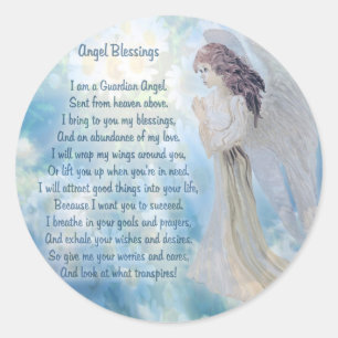 Sticker Rond Guardian Angel Blessings