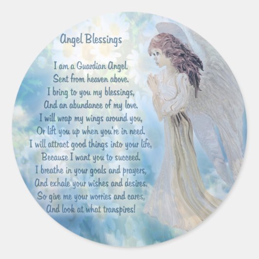 Sticker Rond Guardian Angel Blessings (Devant)