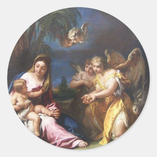 Sticker Rond Guardian Angels Offrant Des Cadeaux (Devant)