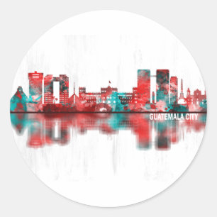 Sticker Rond Guatemala City Guatemala Skyline