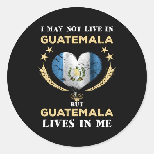 Sticker Rond Guatemala Fier Guate Hispanique Drapeau Guatémaltè (Devant)