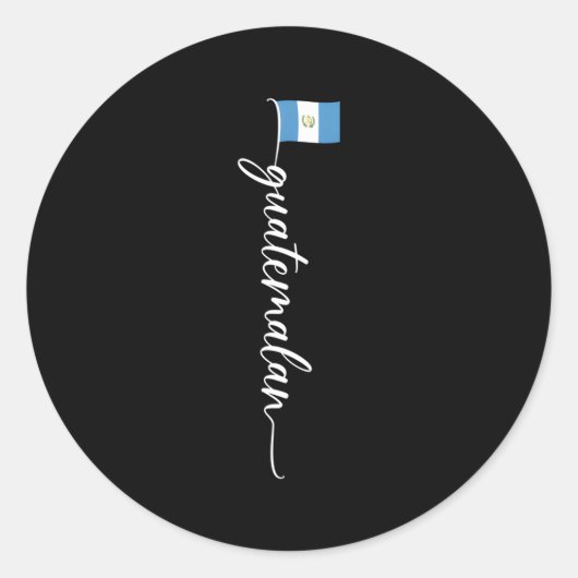 Sticker Rond Guatemala Signature Guatémala Drapeau (Devant)