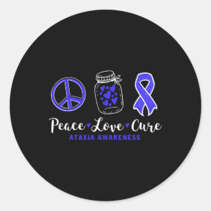 Sticker Rond Guérir la paix amour Ataxie Sensibilisation Avec R