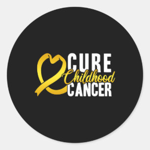 Sticker Rond Guérir le cancer infantile Ruban de sensibilisatio