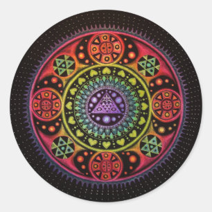 Sticker Rond Guérir Mandala