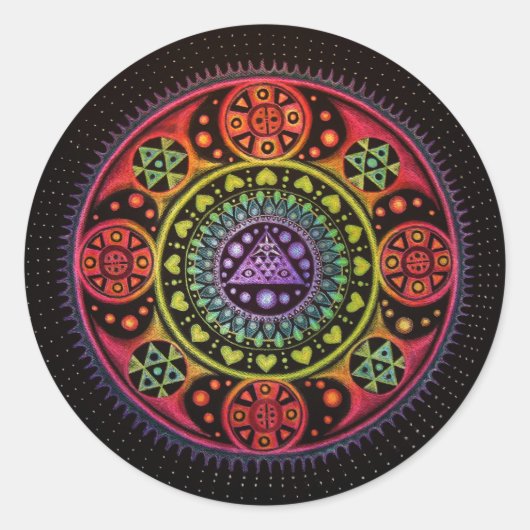 Sticker Rond Guérir Mandala (Devant)