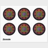 Sticker Rond Guérir Mandala (Feuille)