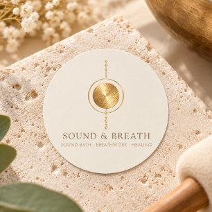 Sticker Rond Guérison sonore et travail respiratoire Minimal Go