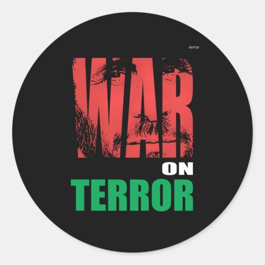 Sticker Rond Guerre contre la terreur (Devant)