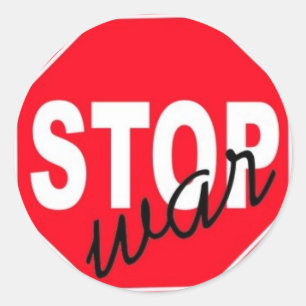 Sticker Rond Guerre d'arrêt de paix
