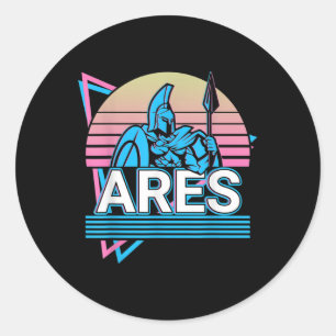 Sticker Rond Guerre de Dieu grec Ares