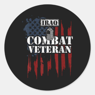 Sticker Rond Guerre d'Irak_ Ancien combattant en Irak - Discour