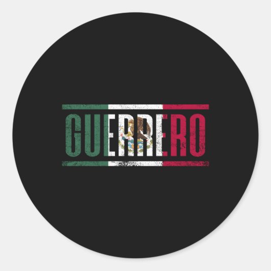 Sticker Rond Guerrero Con La Bandera De Mã©Xico (Devant)