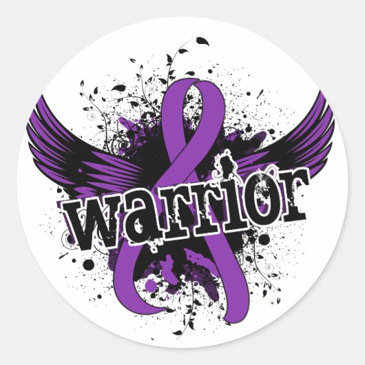 Sticker Rond Guerrier 16 Fibromyalgie (Devant)