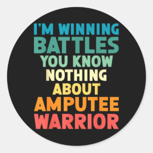 Sticker Rond Guerrier Ampu Jambe Ampu Bras Ampu Amputation de l