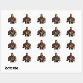 Sticker Rond Guerrier avec épée (Feuille)