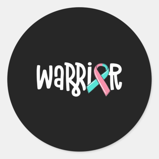Sticker Rond Guerrier Brca Conscience du cancer du sein Préviva (Devant)