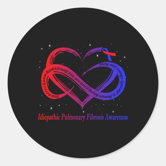 Sticker Rond Guerrier de fibrose pulmonaire idiopathique (Devant)