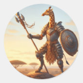 Sticker Rond Guerrier de girafe (Devant)