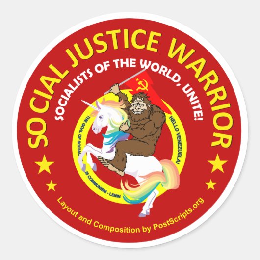 Sticker Rond Guerrier de justice sociale (Devant)