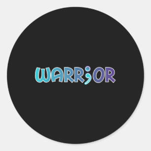 Sticker Rond Guerrier de la dépression Anti-suicide Sensibilisa