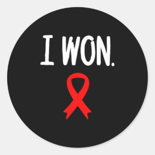 Sticker Rond Guerrier de la maladie cardiaque survivant J'ai ga