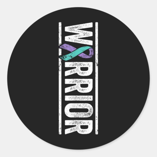 Sticker Rond Guerrier de la prévention du suicide - Sensibilisa (Devant)