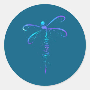 Sticker Rond Guerrier de la sensibilisation à la prévention du