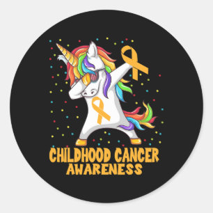 Sticker Rond Guerrier de la sensibilisation au cancer infantile