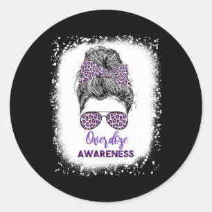 Sticker Rond Guerrier de la sensibilisation au surdosage Cheveu