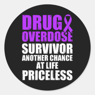 Sticker Rond Guerrier de la sensibilisation au surdosage de dro