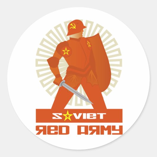 Sticker Rond Guerrier de l'Armée rouge soviétique (Devant)
