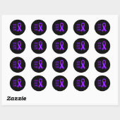 Sticker Rond Guerrier de l'épilepsie - Purple Epilepsie sensibi (Feuille)