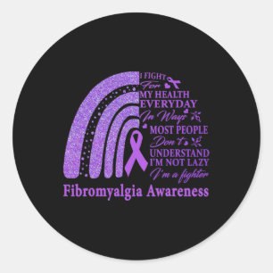 Sticker Rond Guerrier de sensibilisation à la fibromyalgie Sout