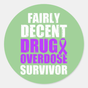 Sticker Rond Guerrier de sensibilisation à la surdose de drogue