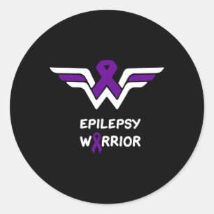 Sticker Rond Guerrier de sensibilisation à l'épilepsie Soutien 