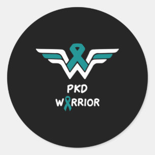 Sticker Rond Guerrier de sensibilisation aux maladies du rein p