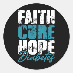 Sticker Rond Guerrier diabétique Don Faith Cure Hope Diabetes A