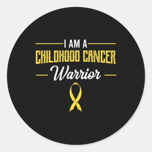 Sticker Rond Guerrier du cancer de l'enfance Pediatriciens Sens (Devant)