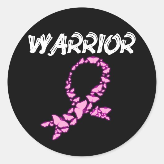 Sticker Rond guerrier du cancer du sein (Devant)
