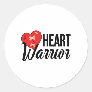 Sticker Rond Guerrier du cœur Chd Warrior Maladie cardiaque con