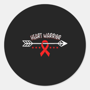Sticker Rond Guerrier du cœur Ruban rouge Sensibilisation à la